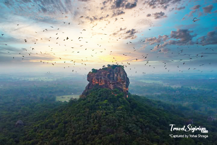 Sunrise at Sigiriya Rock during the dry season in Sri Lanka
