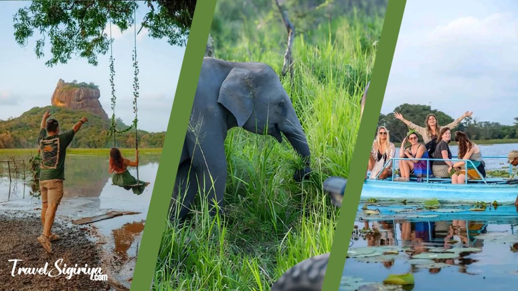Sigiriya Rock rising above jungle in Sri Lanka