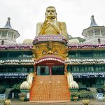 Dambulla Cave Temple on rocky hill in Sri Lanka
